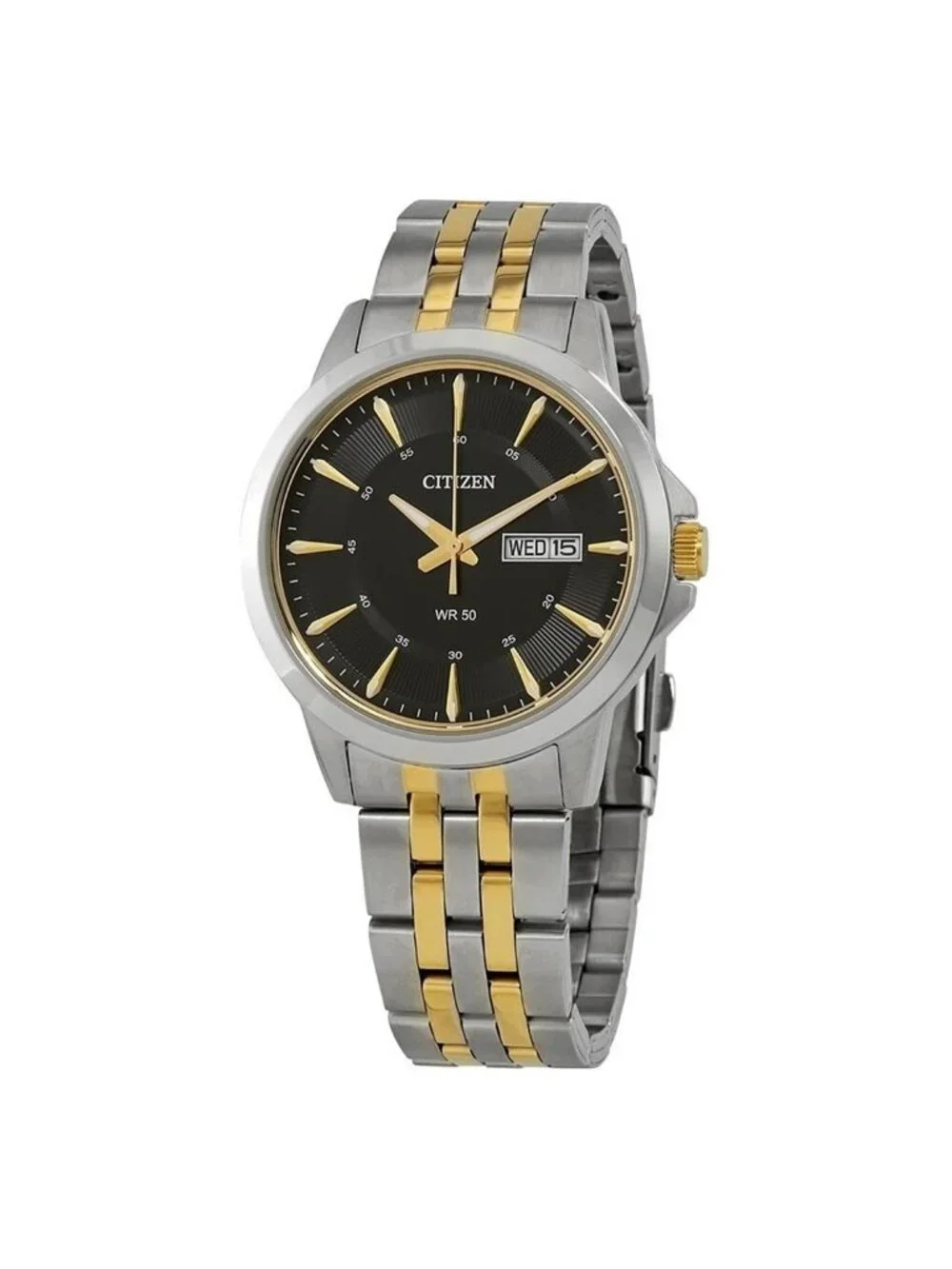 NWT Citizen Quartz Black Dial Two-tone Men's Watch
